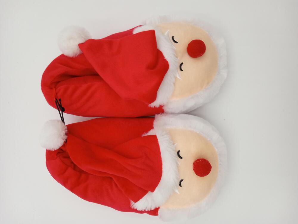 Santa Claus Slippers Shoes Womens Red Plush Fuzzy Christmas House Cozy Size 7
